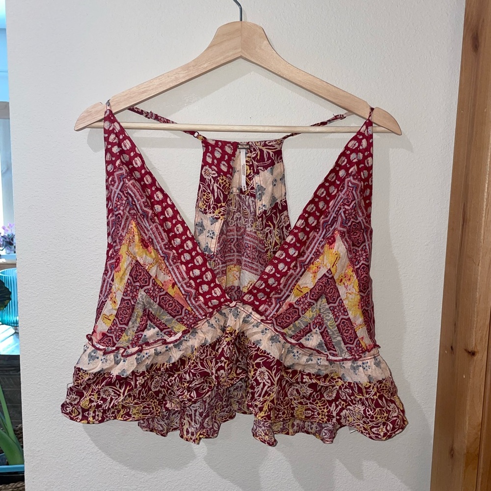 Free People Floral Flowy Tank Top Medium